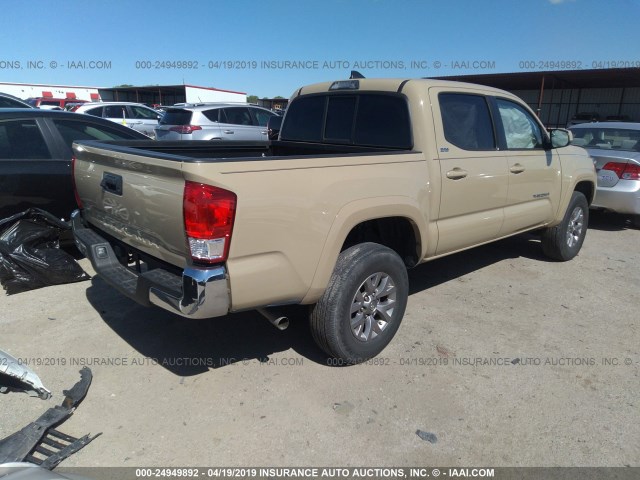 5TFAX5GN5GX056757 - 2016 TOYOTA Tacoma DOUBLE CAB/SR/SR5 TAN photo 4