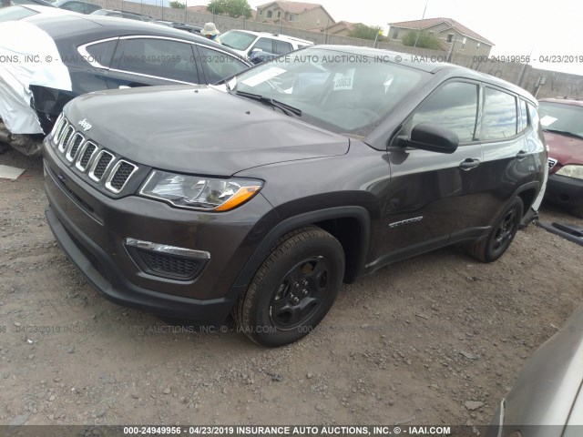 3C4NJCAB3KT615815 - 2019 JEEP COMPASS SPORT GRAY photo 2