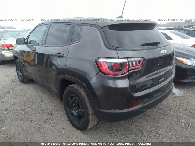 3C4NJCAB3KT615815 - 2019 JEEP COMPASS SPORT GRAY photo 3