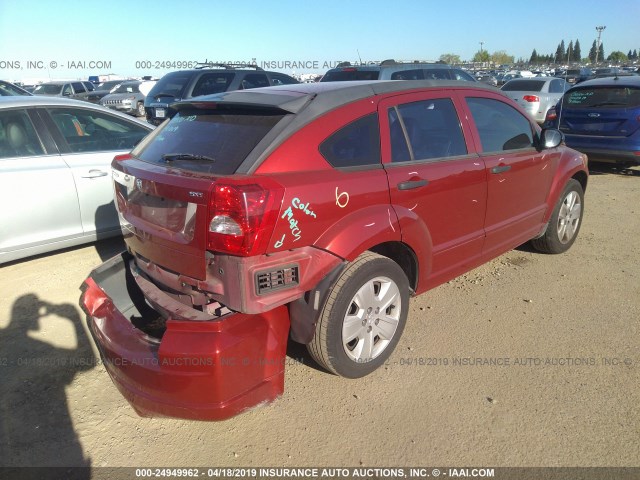 1B3HB48BX7D375229 - 2007 DODGE CALIBER SXT RED photo 4