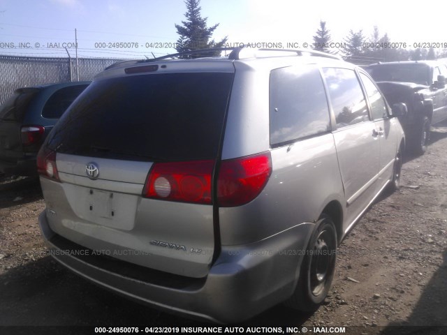 5TDZK23C27S061148 - 2007 TOYOTA SIENNA CE/LE SILVER photo 4