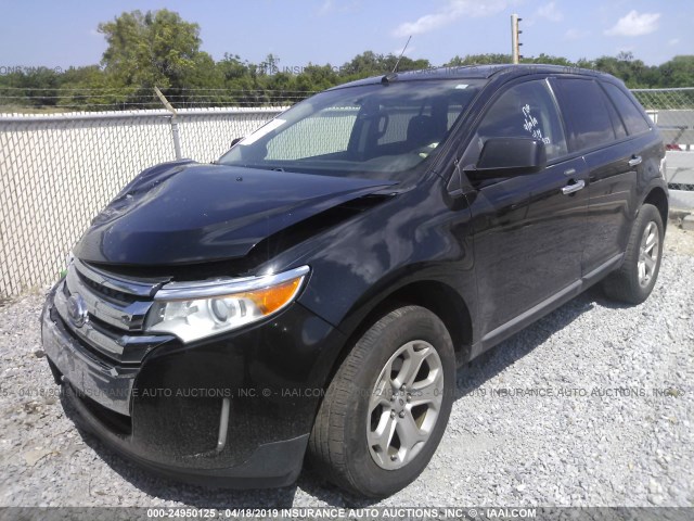 2FMDK4JC6BBA10010 - 2011 FORD EDGE SEL BLACK photo 2