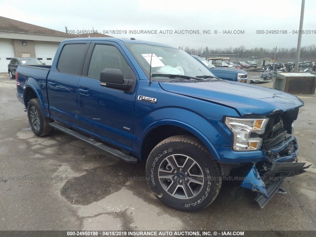 1FTEW1EP5HFB19395 - 2017 FORD F150 SUPERCREW BLUE photo 1