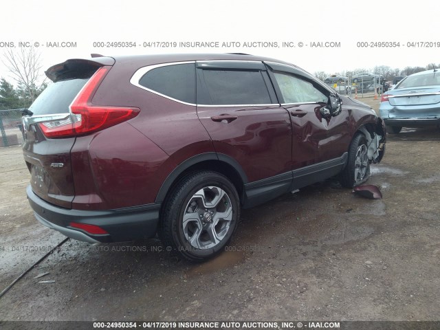 7FARW2H80JE021823 - 2018 HONDA CR-V EXL MAROON photo 4