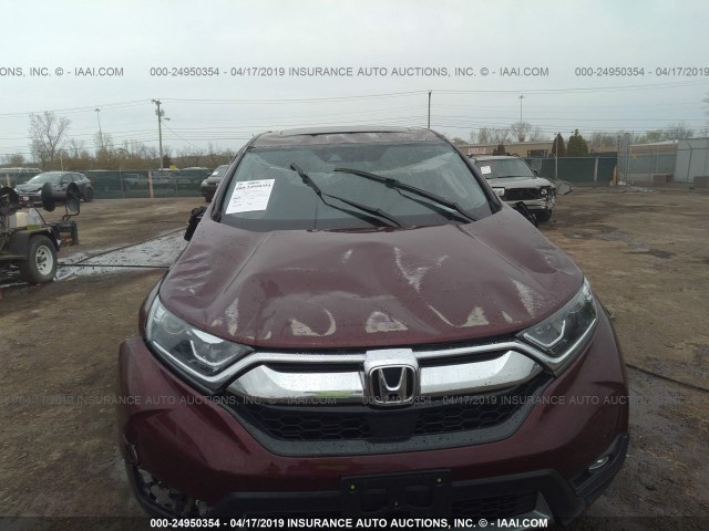 7FARW2H80JE021823 - 2018 HONDA CR-V EXL MAROON photo 6