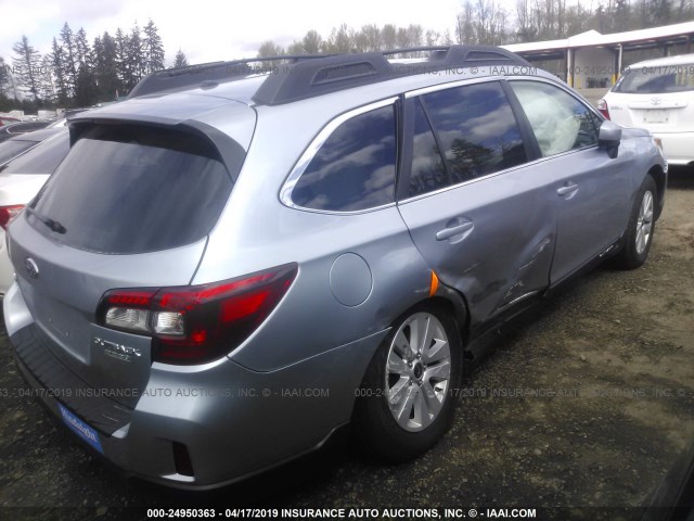 4S4BSACC6F3353182 - 2015 SUBARU OUTBACK 2.5I PREMIUM Light Blue photo 4