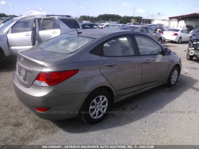 KMHCT4AE5DU305669 - 2013 HYUNDAI ACCENT GLS/GS Champagne photo 4