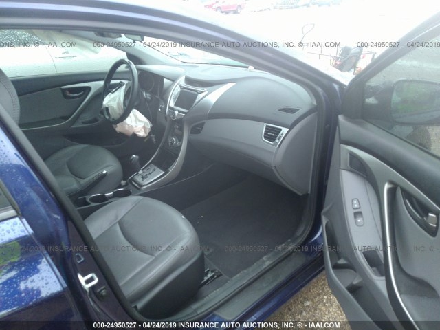 5NPDH4AEXDH442840 - 2013 HYUNDAI ELANTRA GLS/LIMITED BLUE photo 5