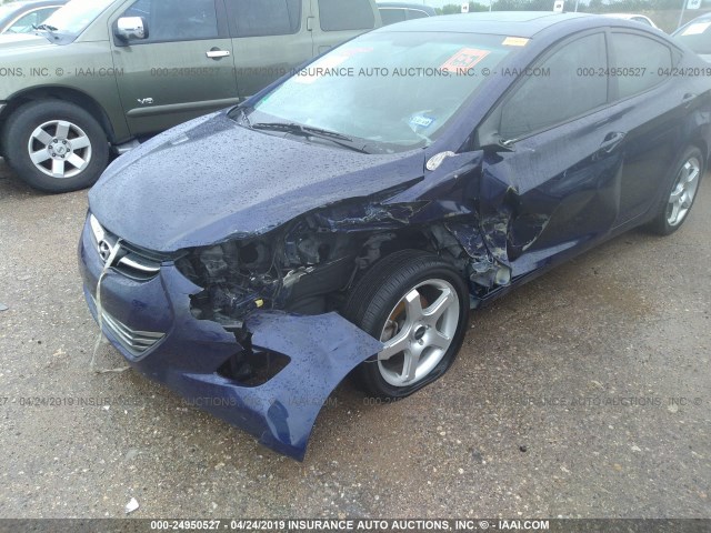 5NPDH4AEXDH442840 - 2013 HYUNDAI ELANTRA GLS/LIMITED BLUE photo 6