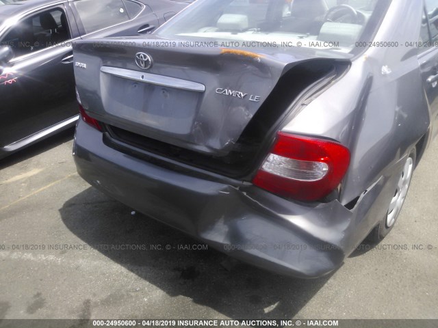 4T1BE32K04U901180 - 2004 TOYOTA CAMRY LE/XLE/SE GRAY photo 6