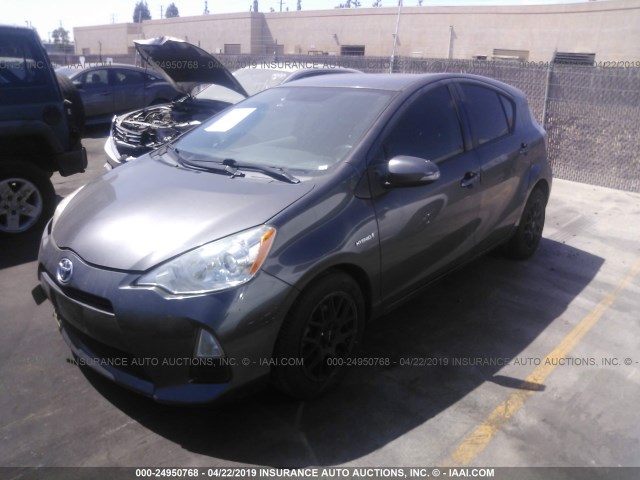 JTDKDTB38D1533932 - 2013 TOYOTA PRIUS C GRAY photo 2