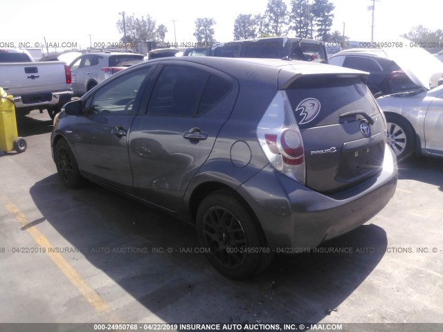 JTDKDTB38D1533932 - 2013 TOYOTA PRIUS C GRAY photo 3