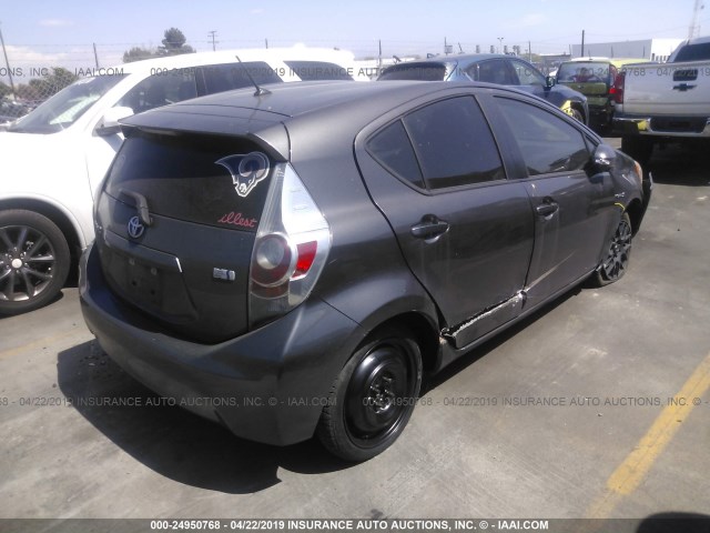 JTDKDTB38D1533932 - 2013 TOYOTA PRIUS C GRAY photo 4