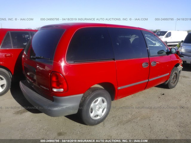 2B4GP25G5XR440448 - 1999 DODGE CARAVAN RED photo 4