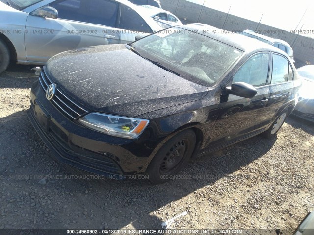 3VW2K7AJ8FM406954 - 2015 VOLKSWAGEN JETTA S BLACK photo 2