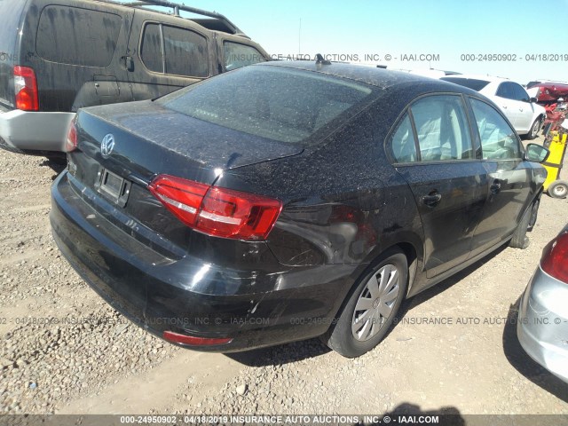 3VW2K7AJ8FM406954 - 2015 VOLKSWAGEN JETTA S BLACK photo 4