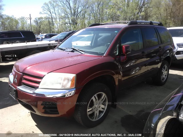 4A4MN31S94E003968 - 2004 MITSUBISHI ENDEAVOR XLS MAROON photo 2