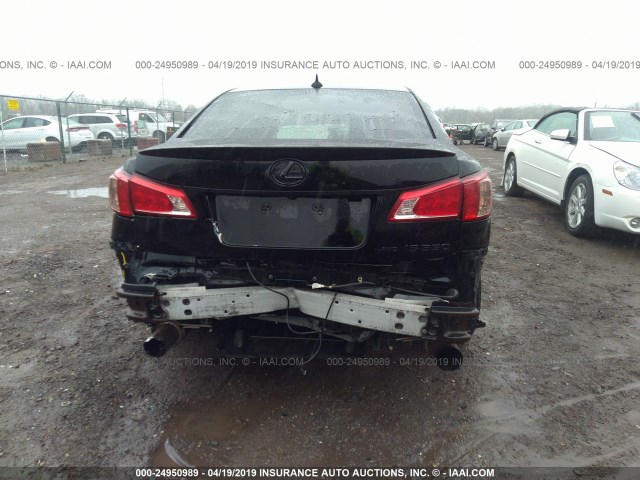 JTHCE5C26B5000310 - 2011 LEXUS IS 350 BLACK photo 6