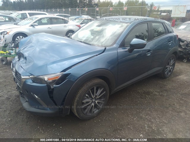 JM1DKFC74J0302464 - 2018 MAZDA CX-3 TOURING BLUE photo 2