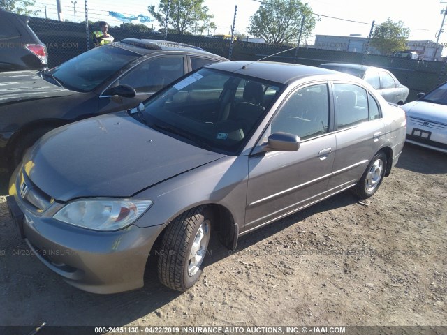 JHMES96635S003081 - 2005 HONDA CIVIC HYBRID SILVER photo 2