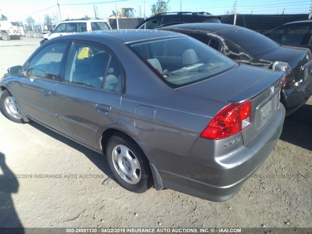 JHMES96635S003081 - 2005 HONDA CIVIC HYBRID SILVER photo 3