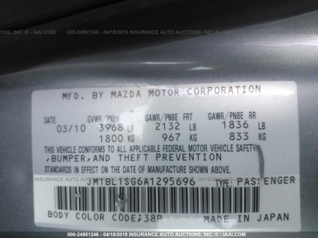 JM1BL1SG6A1295696 - 2010 MAZDA 3 I SILVER photo 9