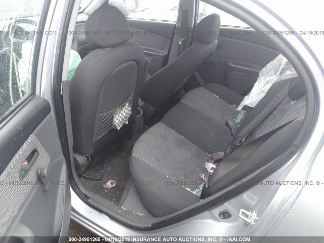 KNADE223496442258 - 2009 KIA RIO LX/SX SILVER photo 8