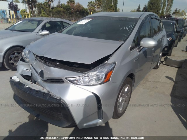 JTDZN3EU2FJ032327 - 2015 TOYOTA PRIUS V SILVER photo 2