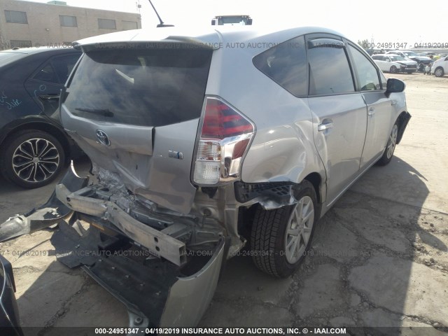 JTDZN3EU2FJ032327 - 2015 TOYOTA PRIUS V SILVER photo 4