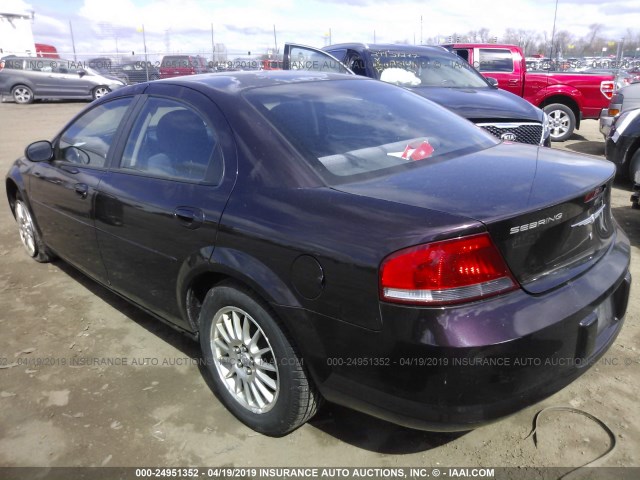 1C3EL46X64N147915 - 2004 CHRYSLER SEBRING LX MAROON photo 3