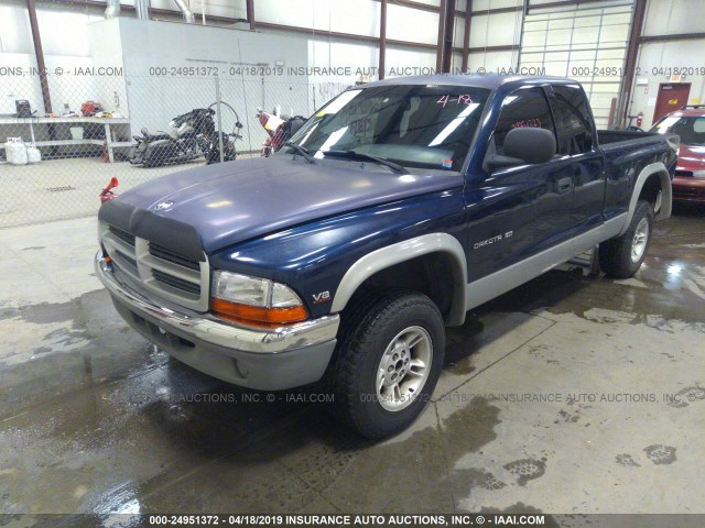 1B7GG22N0YS788230 - 2000 DODGE DAKOTA BLUE photo 2