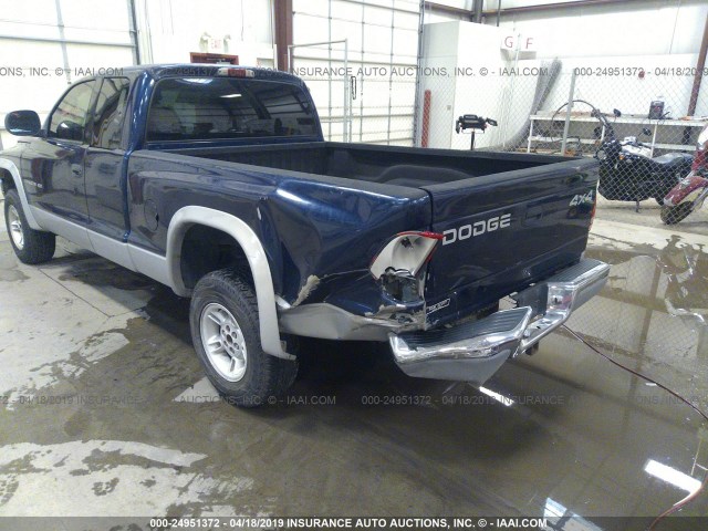 1B7GG22N0YS788230 - 2000 DODGE DAKOTA BLUE photo 3