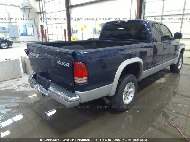 1B7GG22N0YS788230 - 2000 DODGE DAKOTA BLUE photo 4