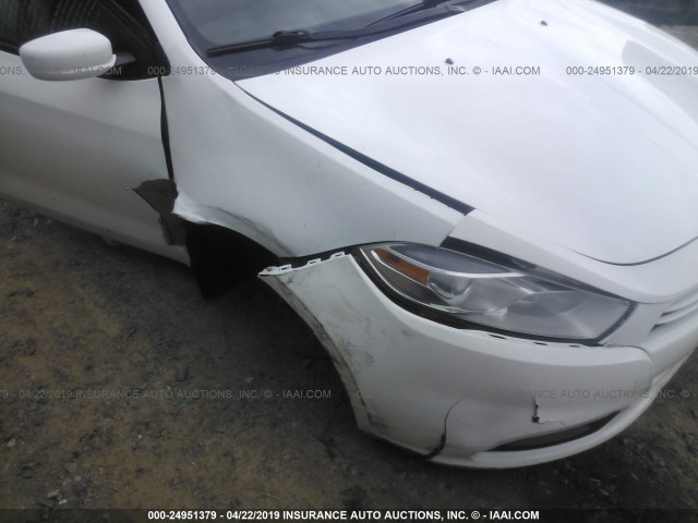 1C3CDFBA6DD347233 - 2013 DODGE DART SXT WHITE photo 6