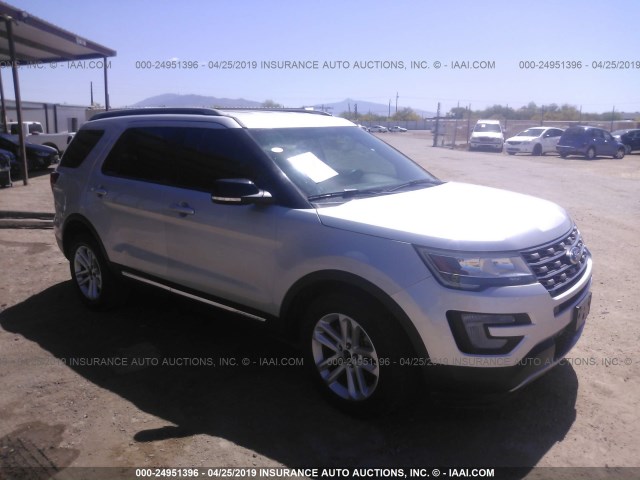 1FM5K7D89HGA76338 - 2017 FORD EXPLORER XLT SILVER photo 1