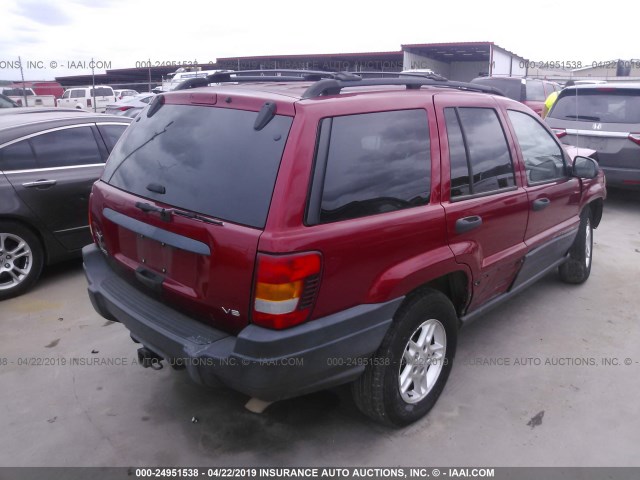 1J4GX48N14C401587 - 2004 JEEP GRAND CHEROKEE LAREDO/COLUMBIA/FREEDOM RED photo 4