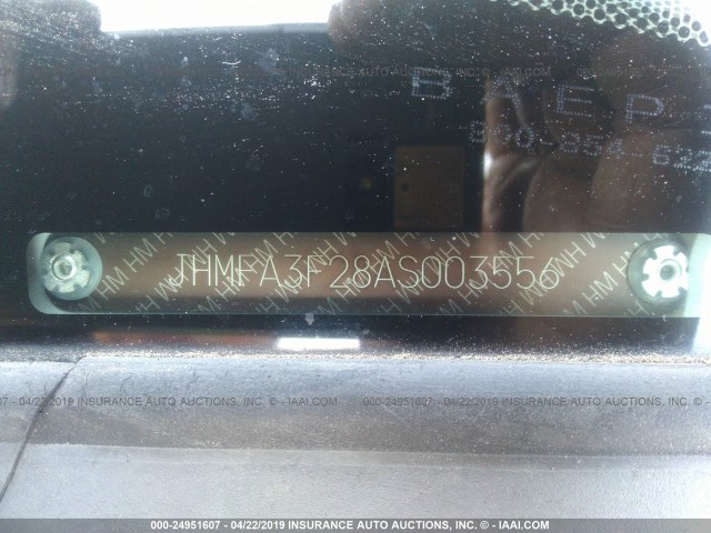 JHMFA3F28AS003556 - 2010 HONDA CIVIC HYBRID WHITE photo 9