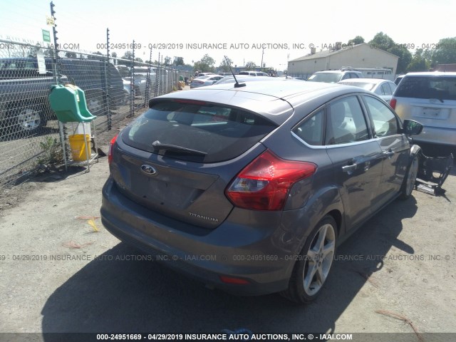 1FADP3N26EL118722 - 2014 FORD FOCUS TITANIUM GRAY photo 4