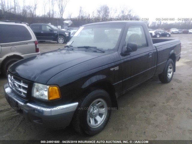 1FTYR10U63PA08827 - 2003 FORD RANGER BLACK photo 2