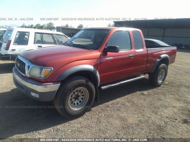 5TESM92N83Z210845 - 2003 TOYOTA TACOMA XTRACAB PRERUNNER BURGUNDY photo 2