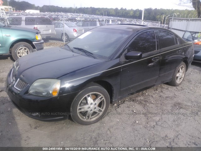 4A3AB76S74E150239 - 2004 MITSUBISHI GALANT GTS BLACK photo 2