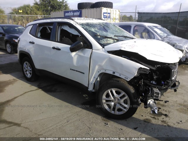 3C4NJCAB2JT328495 - 2018 JEEP COMPASS SPORT WHITE photo 1