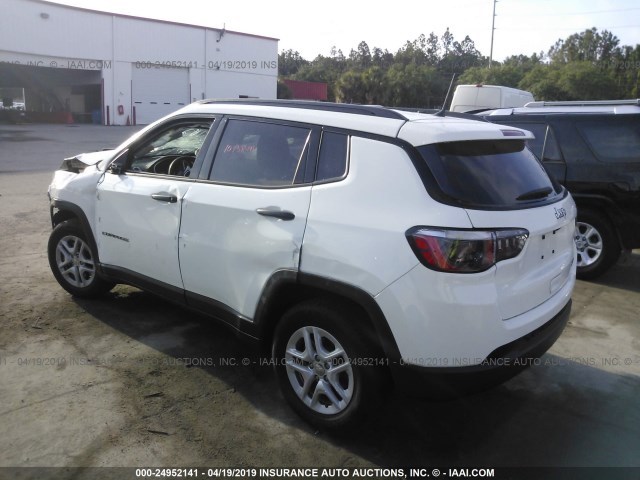 3C4NJCAB2JT328495 - 2018 JEEP COMPASS SPORT WHITE photo 3