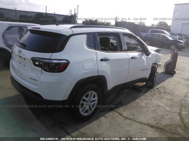 3C4NJCAB2JT328495 - 2018 JEEP COMPASS SPORT WHITE photo 4