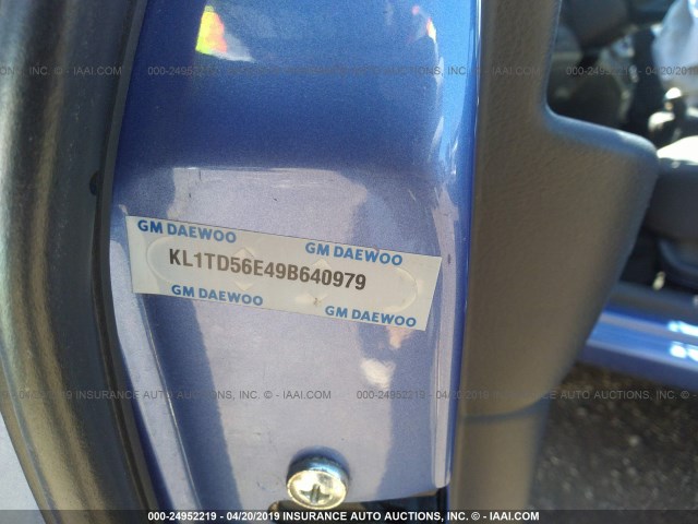 KL1TD56E49B640979 - 2009 CHEVROLET AVEO LS/LT 蓝色 照片 9