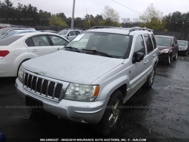 1J8GW68J64C348184 - 2004 JEEP GRAND CHEROKEE OVERLAND SILVER photo 2