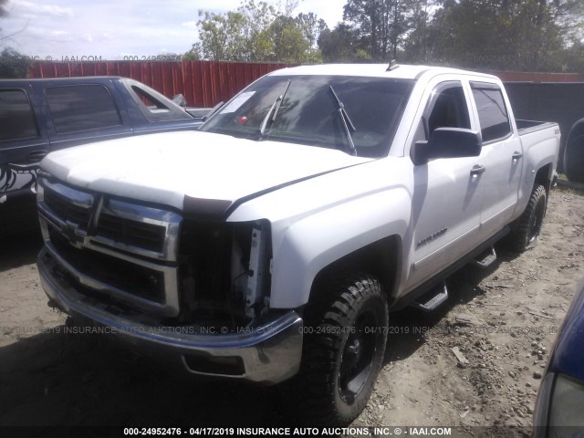 3GCUKREC3EG216852 - 2014 CHEVROLET SILVERADO K1500 LT WHITE photo 2