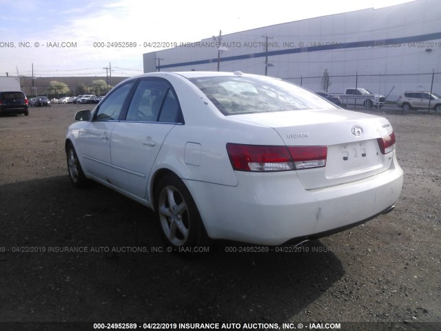 5NPEU46F57H286485 - 2007 HYUNDAI SONATA SE/LIMITED WHITE photo 3