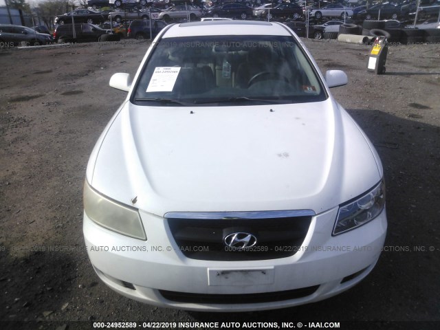 5NPEU46F57H286485 - 2007 HYUNDAI SONATA SE/LIMITED WHITE photo 6