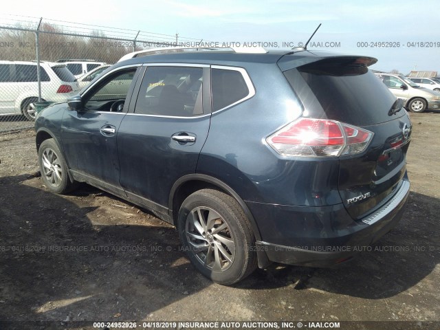 5N1AT2MV7FC787657 - 2015 NISSAN ROGUE S/SL/SV Dark Blue photo 3